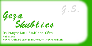 geza skublics business card